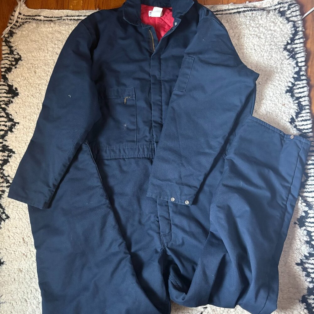Vintage WearGuard navy blue insulated men's coveralls workwear size XLT [READ]